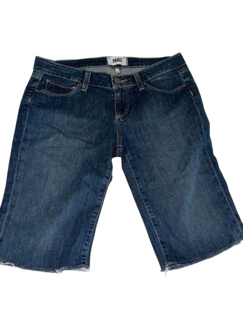 Paige Womens Denim Bermuda Shorts Size 26 Dark Wash Cotton Blend